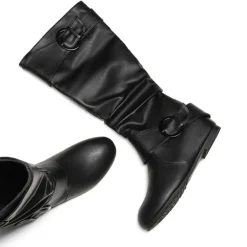 Low Heel Knee High Boots