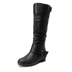 Low Heel Knee High Boots