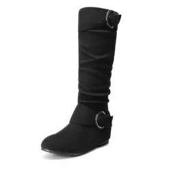 Low Heel Knee High Boots