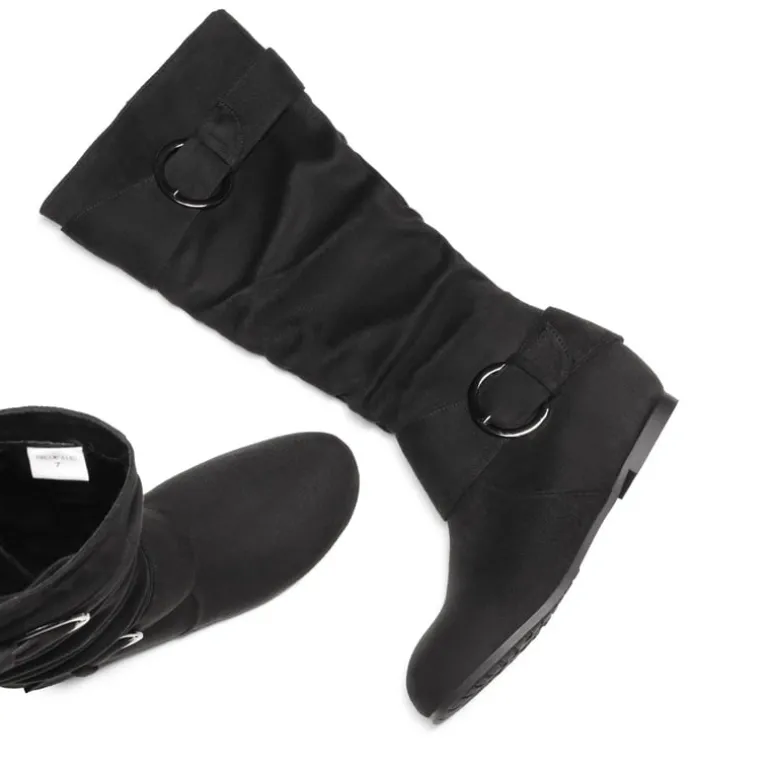 Low Heel Knee High Boots