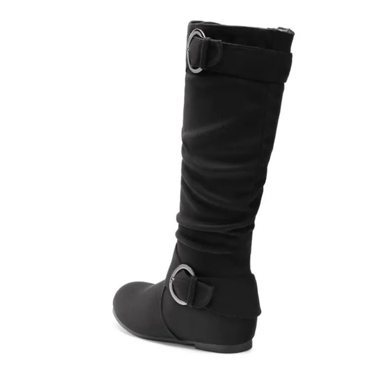 Low Heel Knee High Boots