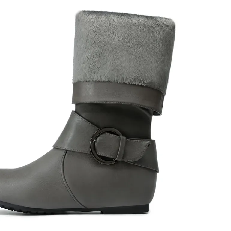Low Heel Knee High Boots