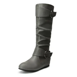 Low Heel Knee High Boots