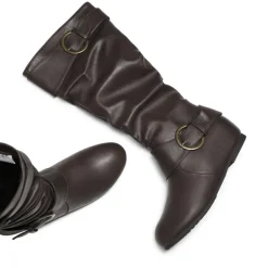 Low Heel Knee High Boots
