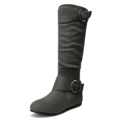 Low Heel Knee High Boots