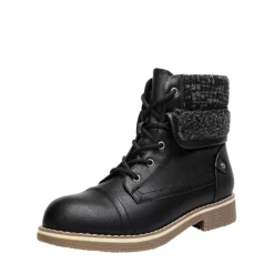 Low Heel Lace Up Ankle Boots