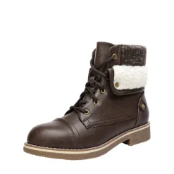 Low Heel Lace Up Ankle Boots