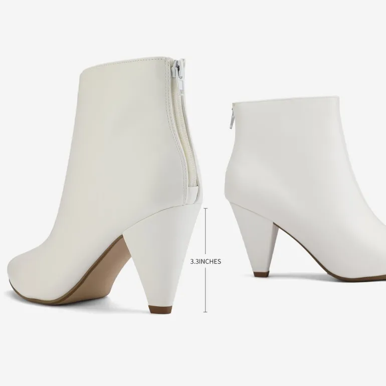 Low Heel Pointed Toe Ankle Booties