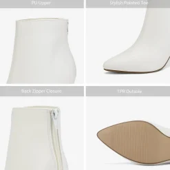 Low Heel Pointed Toe Ankle Booties