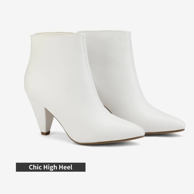 Low Heel Pointed Toe Ankle Booties