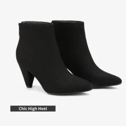Low Heel Pointed Toe Ankle Booties