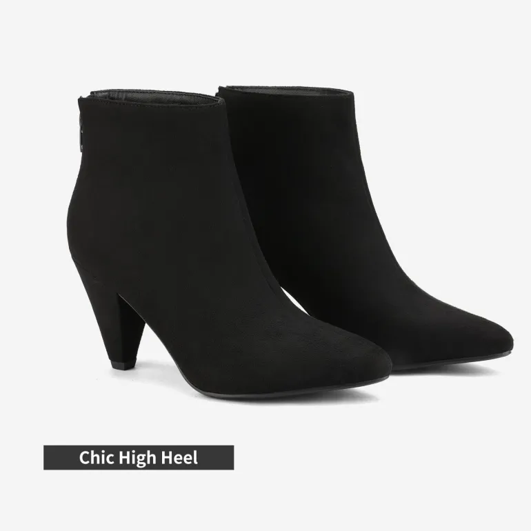 Low Heel Pointed Toe Ankle Booties
