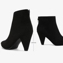 Low Heel Pointed Toe Ankle Booties