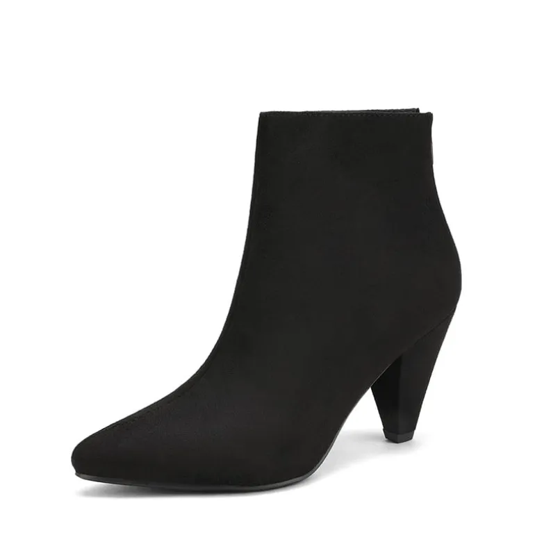 Low Heel Pointed Toe Ankle Booties