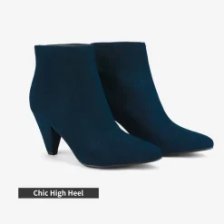 Low Heel Pointed Toe Ankle Booties