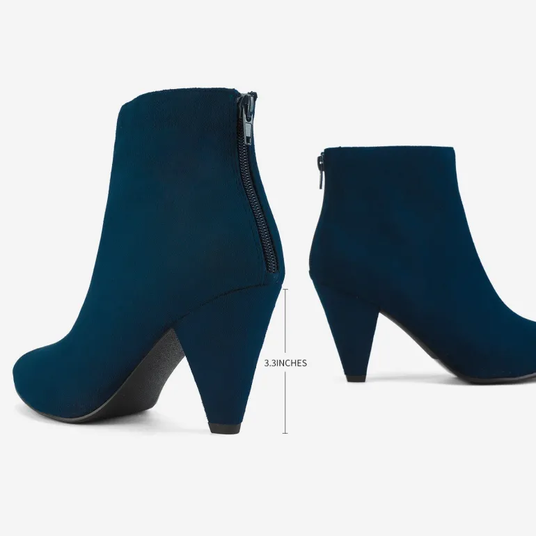 Low Heel Pointed Toe Ankle Booties
