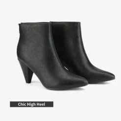 Low Heel Pointed Toe Ankle Booties