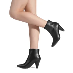 Low Heel Pointed Toe Ankle Booties