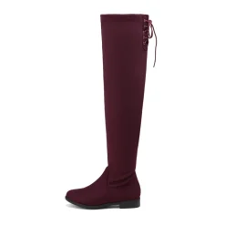 Low Heel Thigh High Boots