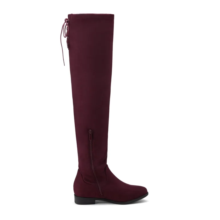 Low Heel Thigh High Boots