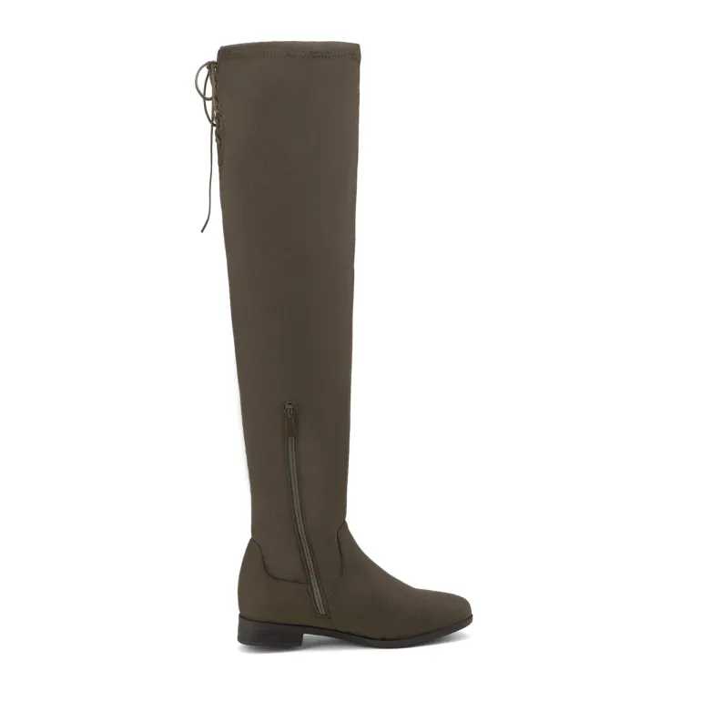 Low Heel Thigh High Boots
