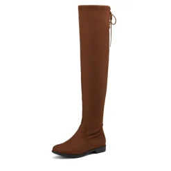Low Heel Thigh High Boots