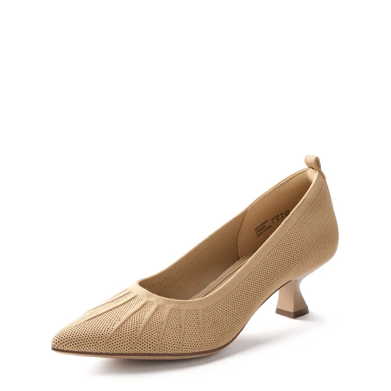 Low Kitten Heel Knit Pumps