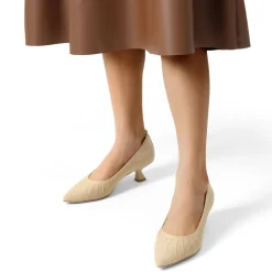 Low Kitten Heel Knit Pumps