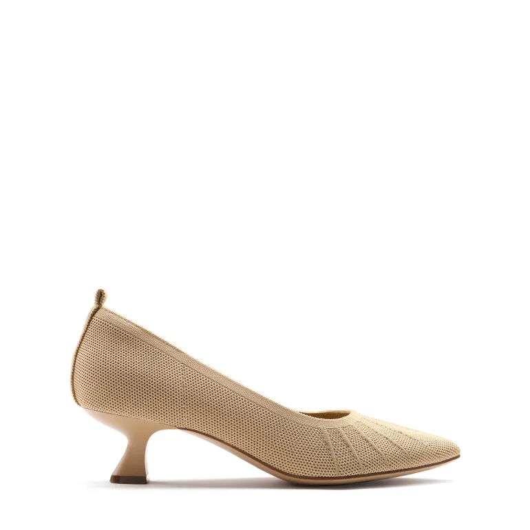 Low Kitten Heel Knit Pumps
