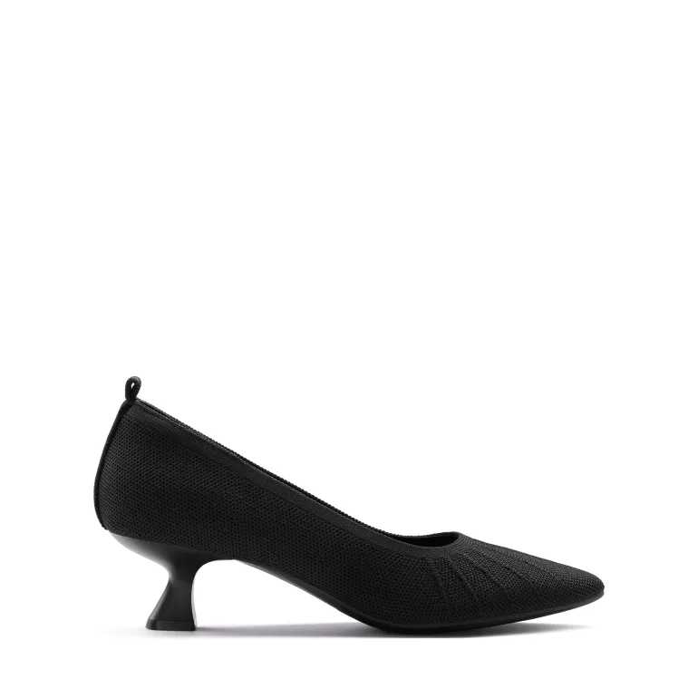 Low Kitten Heel Knit Pumps