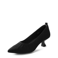 Low Kitten Heel Knit Pumps