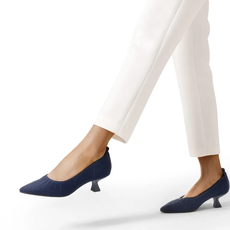Low Kitten Heel Knit Pumps