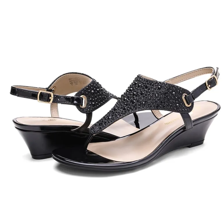 Low Wedge Dress Sandals