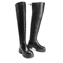 Lug Sole Over The Knee Boots