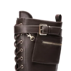 Lug Sole Platform Motorcycle Boots
