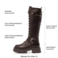 Lug Sole Platform Motorcycle Boots