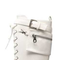 Lug Sole Platform Motorcycle Boots