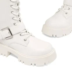 Lug Sole Platform Motorcycle Boots