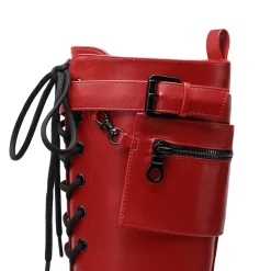 Lug Sole Platform Motorcycle Boots
