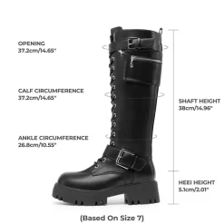 Lug Sole Platform Motorcycle Boots
