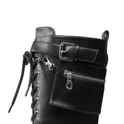 Lug Sole Platform Motorcycle Boots