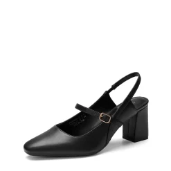 Mary Jane Slingback Chunky Heel Pumps