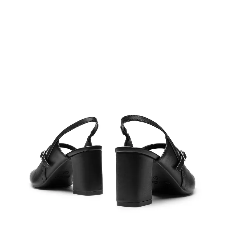 Mary Jane Slingback Chunky Heel Pumps