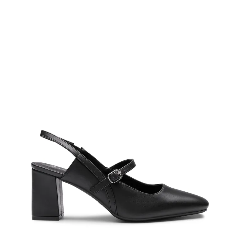 Mary Jane Slingback Chunky Heel Pumps