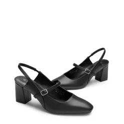 Mary Jane Slingback Chunky Heel Pumps