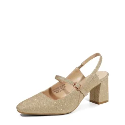 Mary Jane Slingback Chunky Heel Pumps