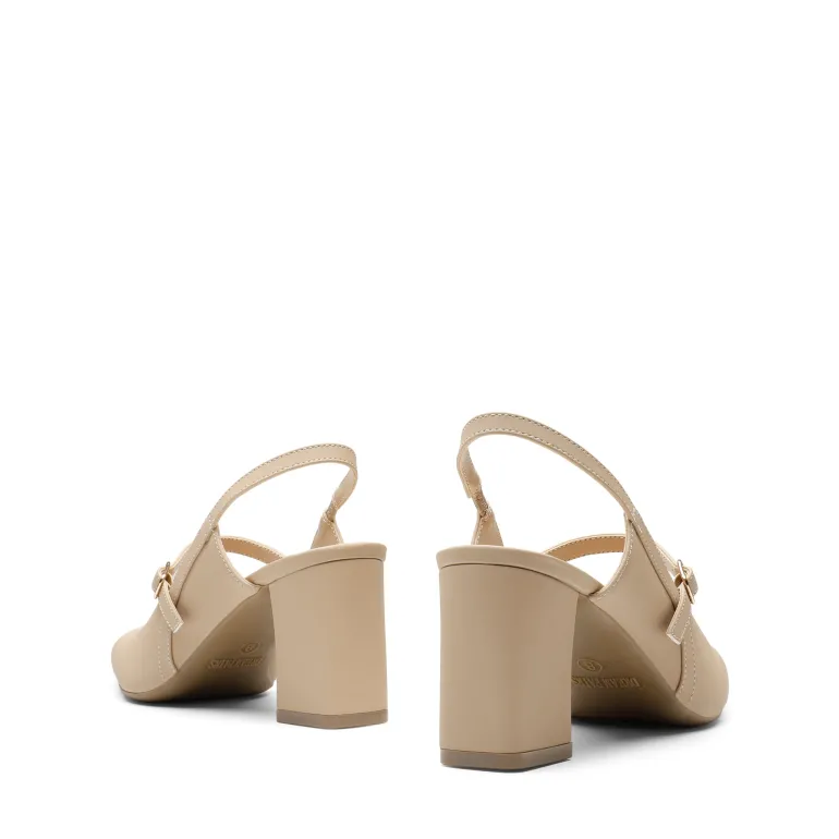 Mary Jane Slingback Chunky Heel Pumps