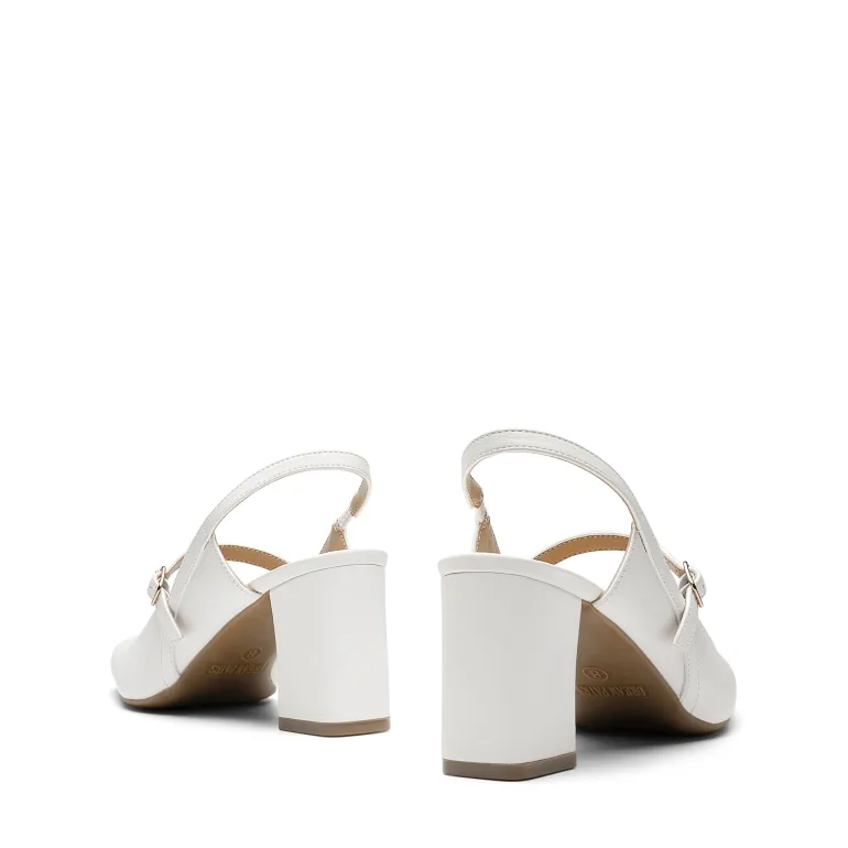 Mary Jane Slingback Chunky Heel Pumps
