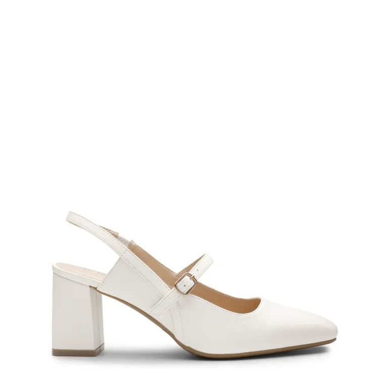 Mary Jane Slingback Chunky Heel Pumps