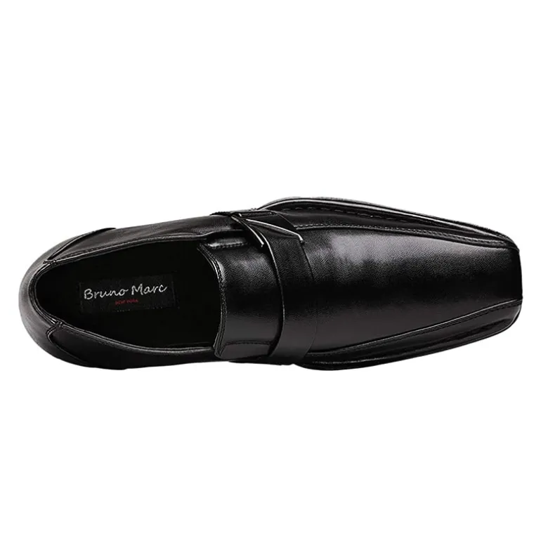 Men's Buckle Strap PU Leather Dress Loafers